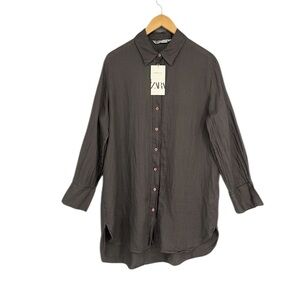 Zara Oversized Long Sleeve Button Up Shirt